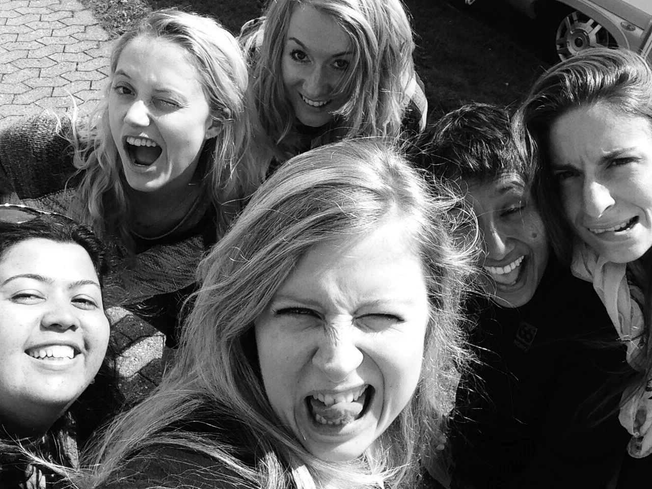 the girls pose for a selfie