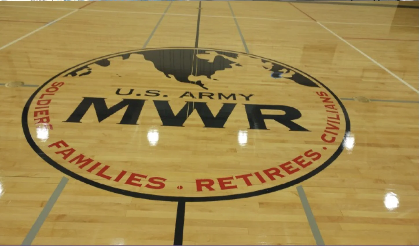 Title/Location: Athletic Courts Installation/Repair Customer Name: Department of United States Army; Hosking Physical Fitness Center, Hercules Physical Fitness Center; Fort Bragg, North Carolina (Photo 2 of 2) 