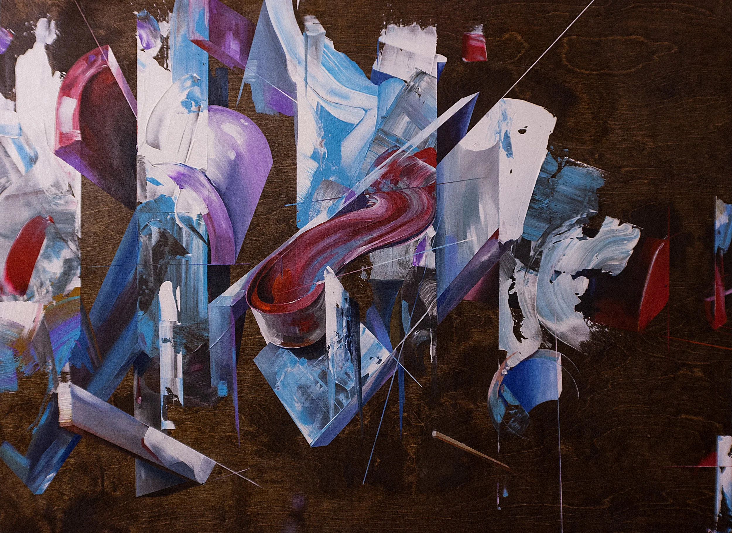TITANTIC 32.75"x24". ACRYLIC ON WOOD