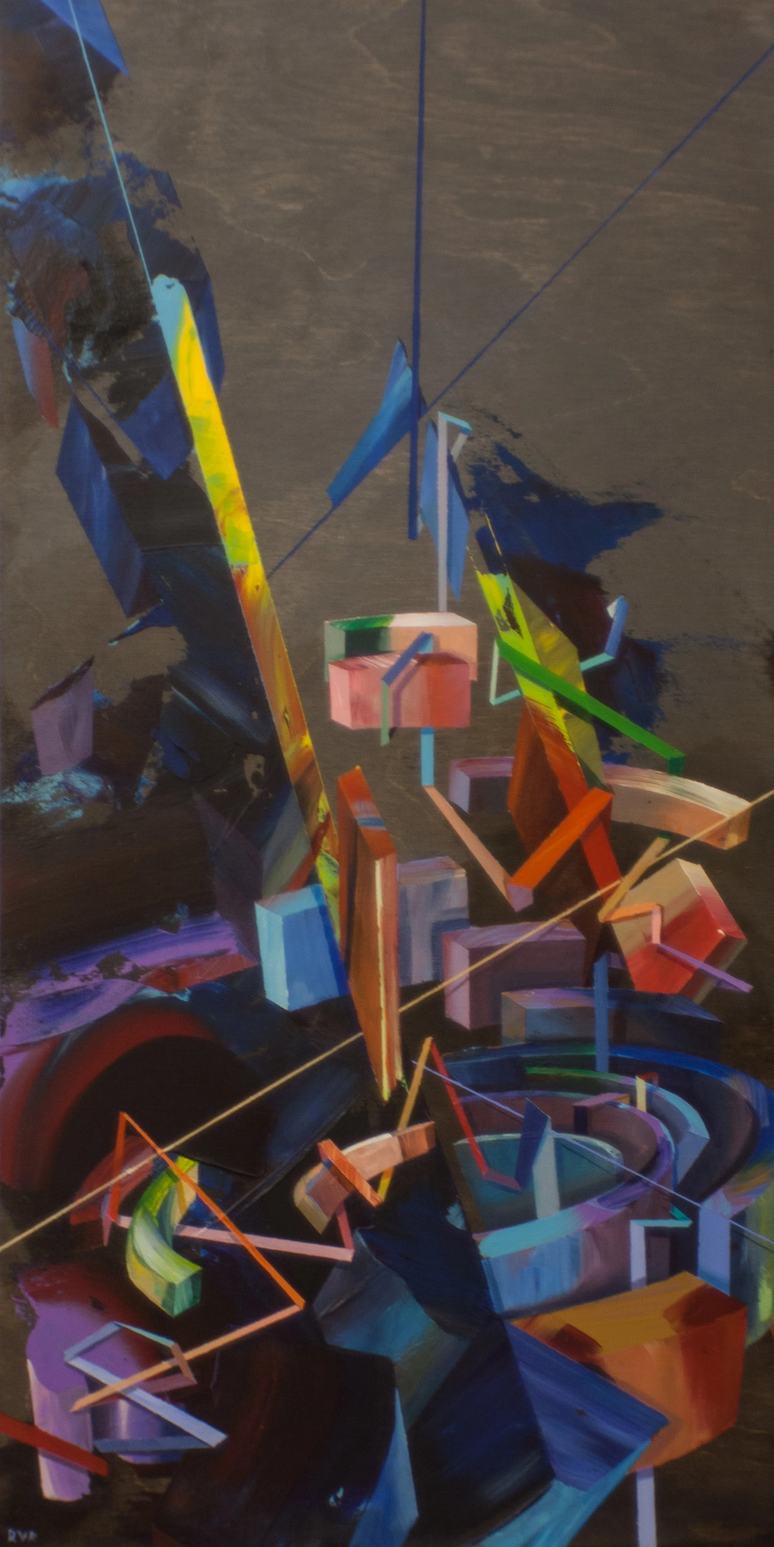 AMPHITHEATRE 12"x24". ACRYLIC ON WOOD