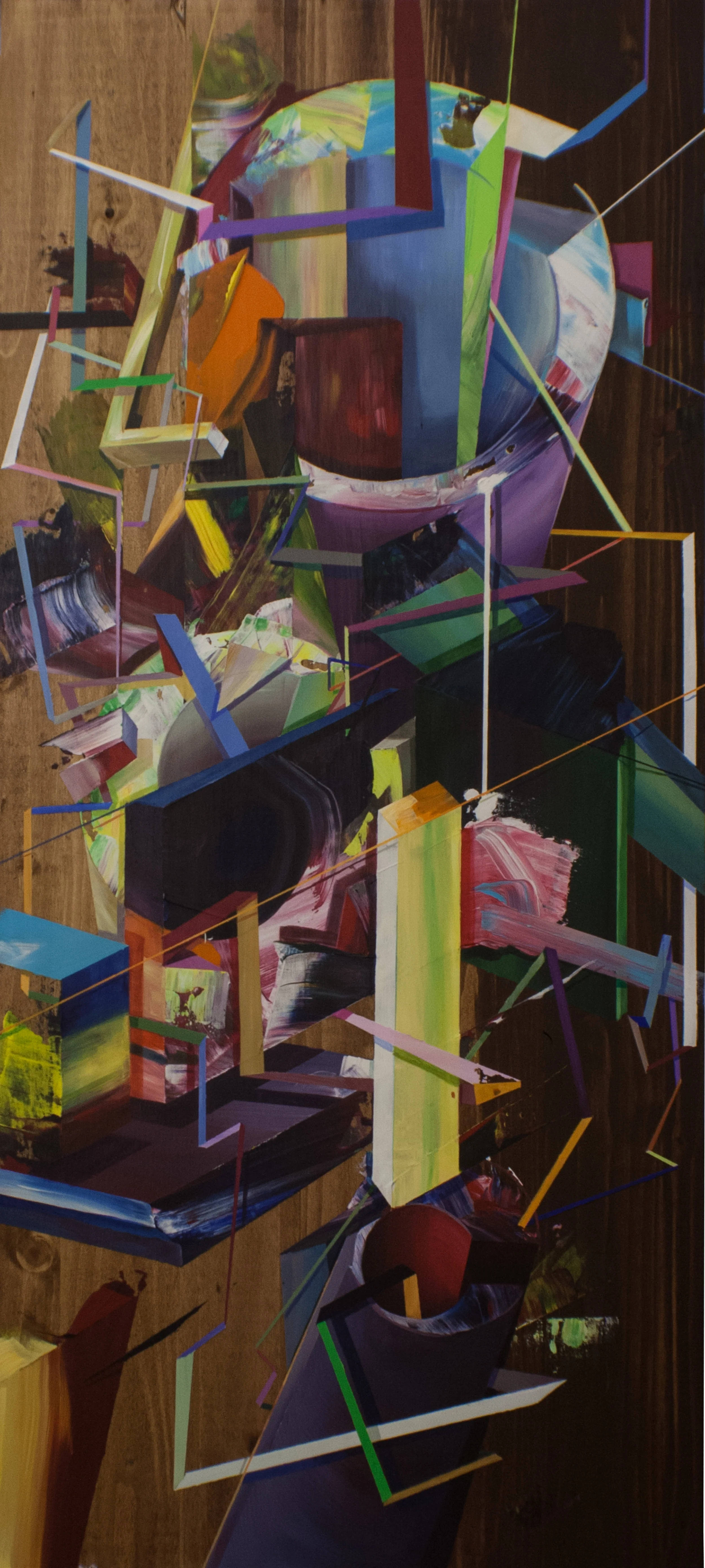 LADDER 16"x36". ACRYLIC ON WOOD