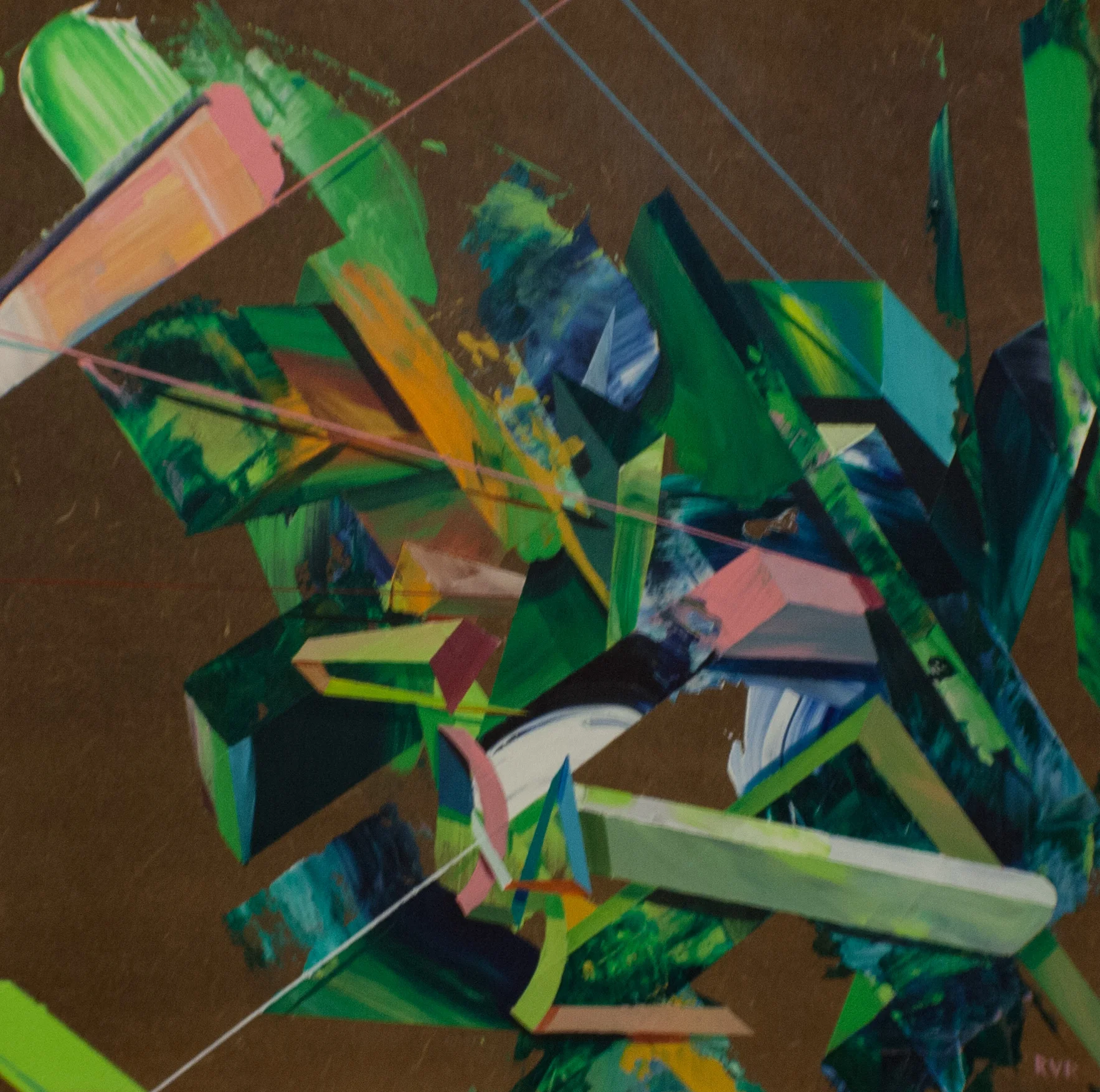 CRYPTOEXPLOSION 13.5"x13.5". ACRYLIC ON WOOD (SOLD)