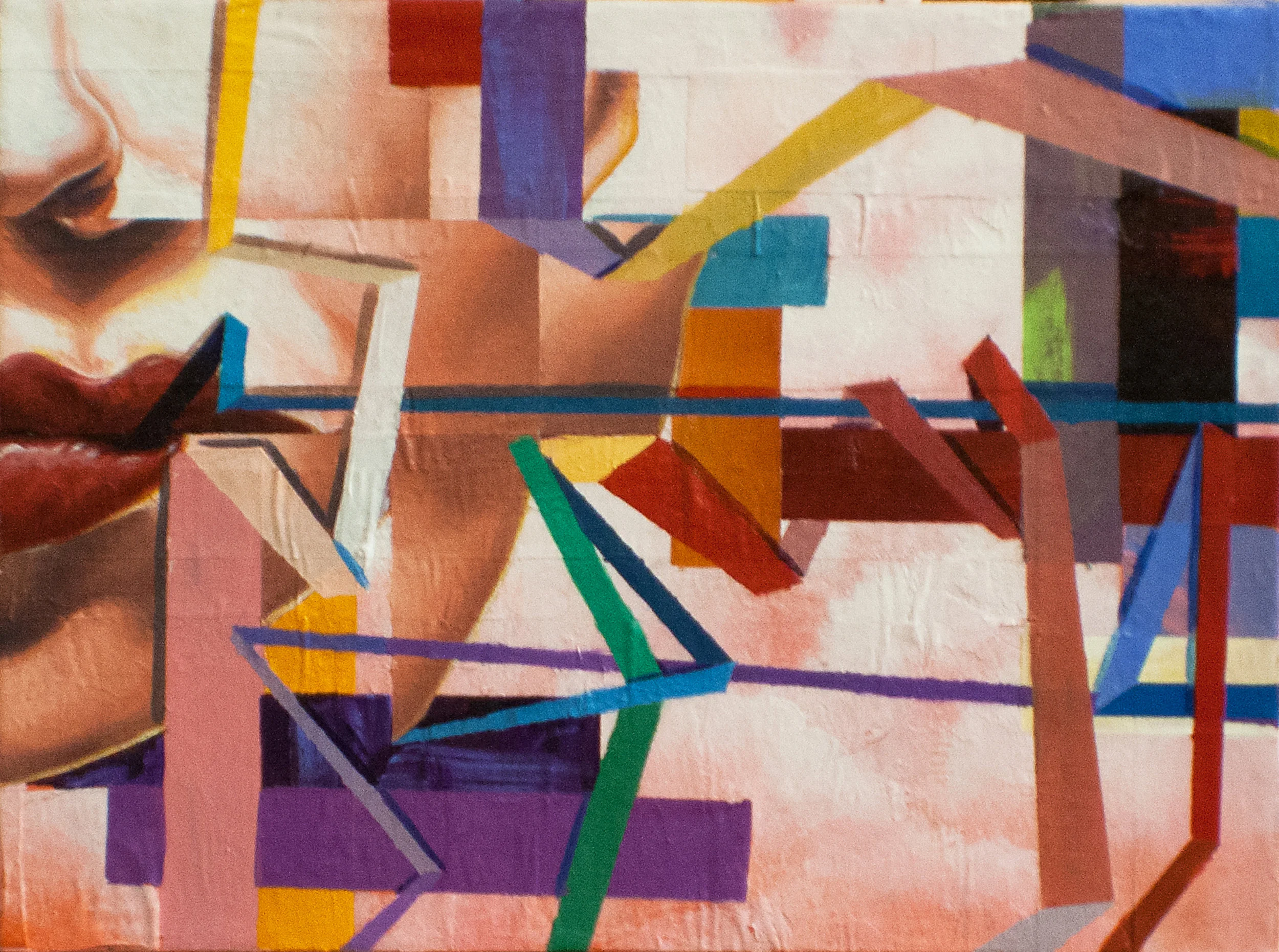 CAN YOU PICTURE WHAT WILL BE, SO LIMITLESS AND FREE (PHASE 1&amp;2): MOVEMENT 712"x9". ACRYLIC &amp; PAPER COLLAGE ON CANVAS