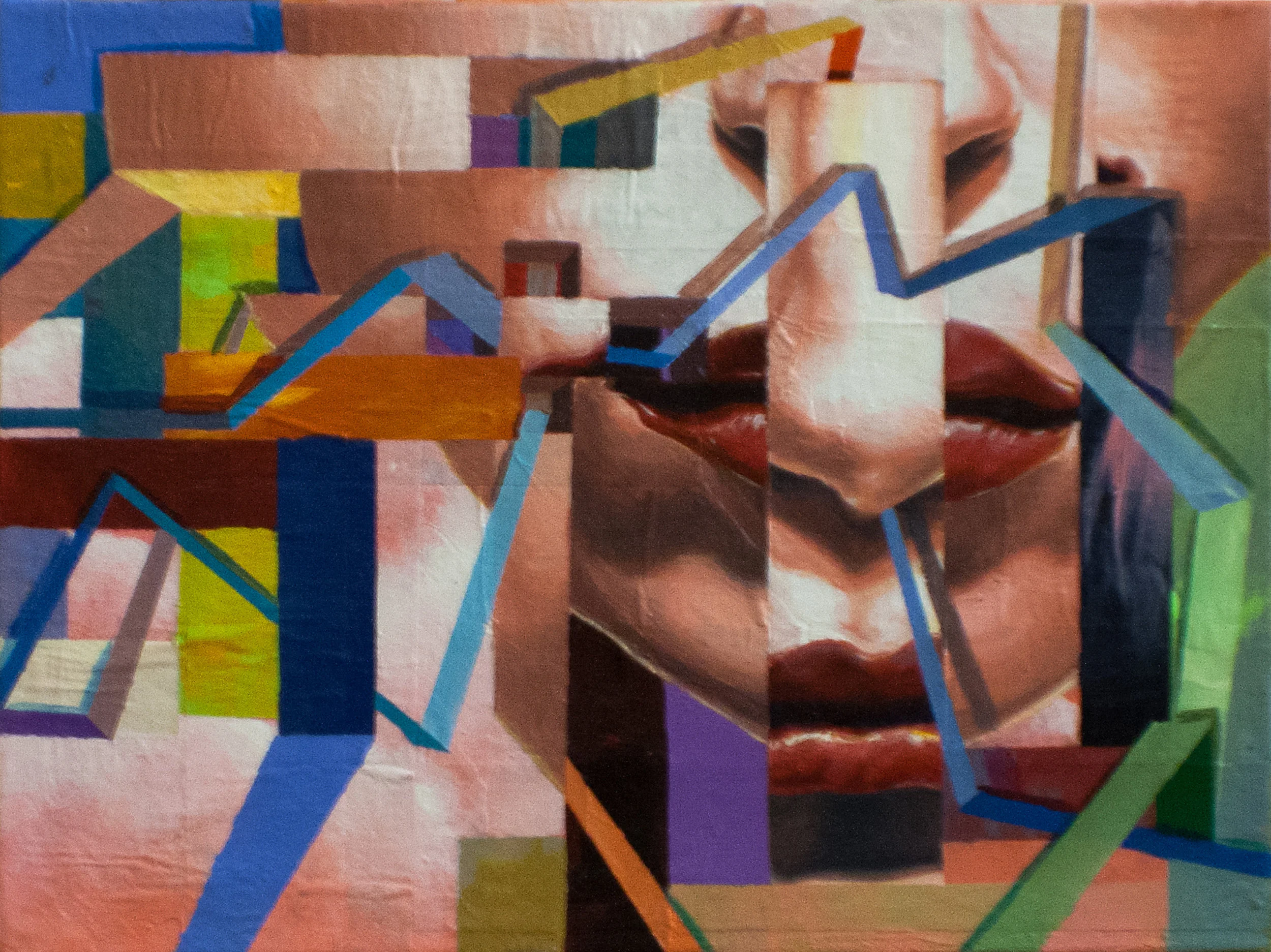 CAN YOU PICTURE WHAT WILL BE, SO LIMITLESS AND FREE (PHASE 1&2): MOVEMENT 8 12"x9". ACRYLIC & PAPER COLLAGE ON CANVAS