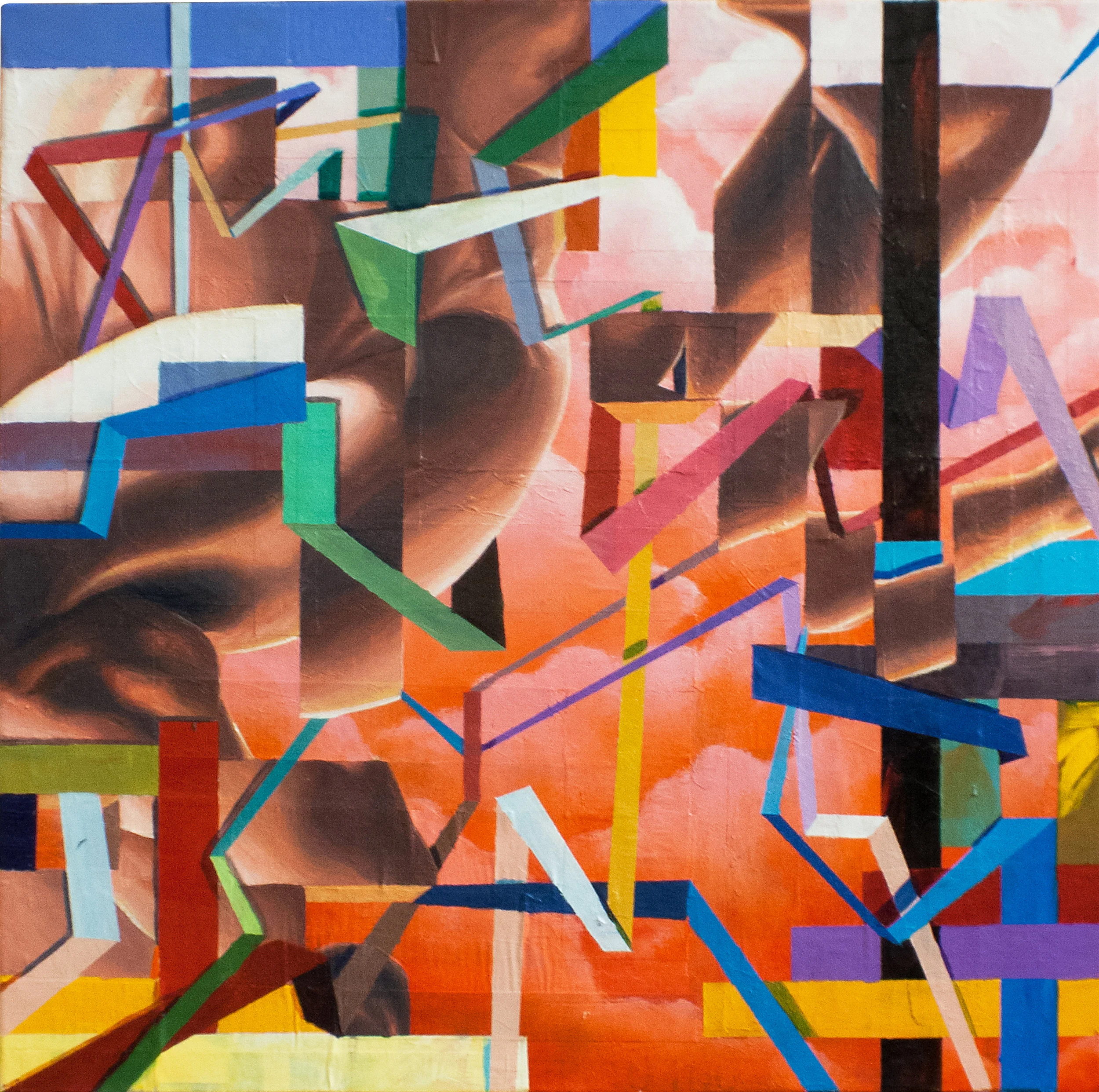 CAN YOU PICTURE WHAT WILL BE, SO LIMITLESS AND FREE (PHASE 1&amp;2): MOVEMENT 918"x18". ACRYLIC &amp; PAPER COLLAGE ON CANVAS