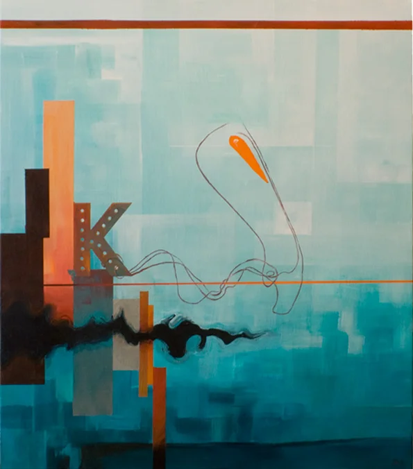 DOWNTOWN K21"x24". ACRYLIC ON CANVAS(SOLD - COMMISSION)
