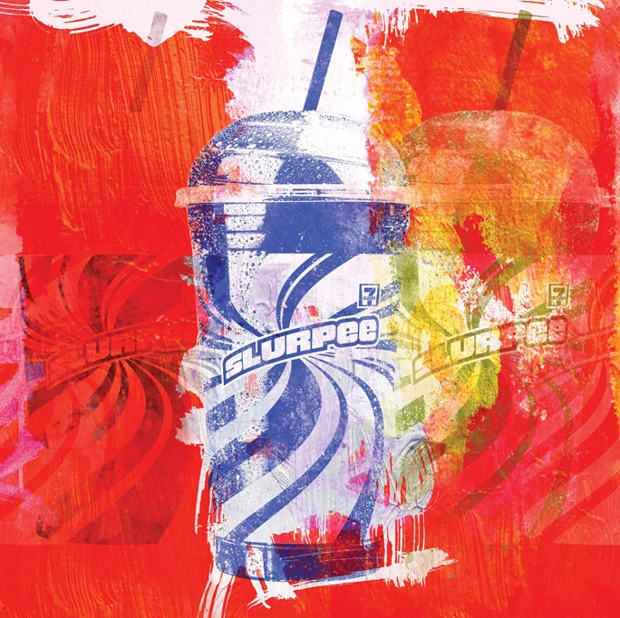 15 MINUTES OF SLURPEE (IN THE STYLE OF ANDY WARHOL)21"x21". DIGITAL PAINTING(SOLD - COMMISSION)