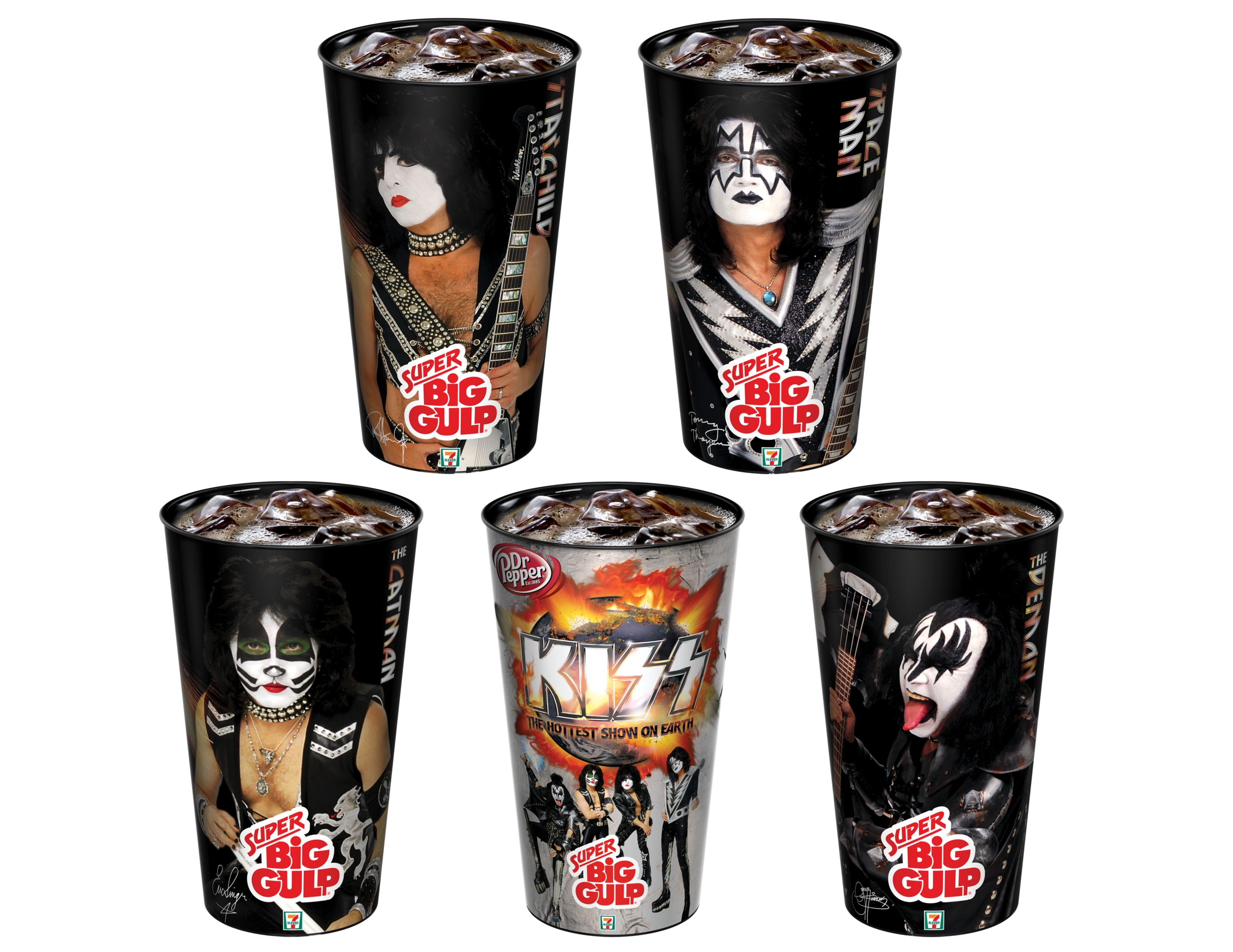 7 ELEVEN COMMEMORATIVE KISS BIG GULP CUPS