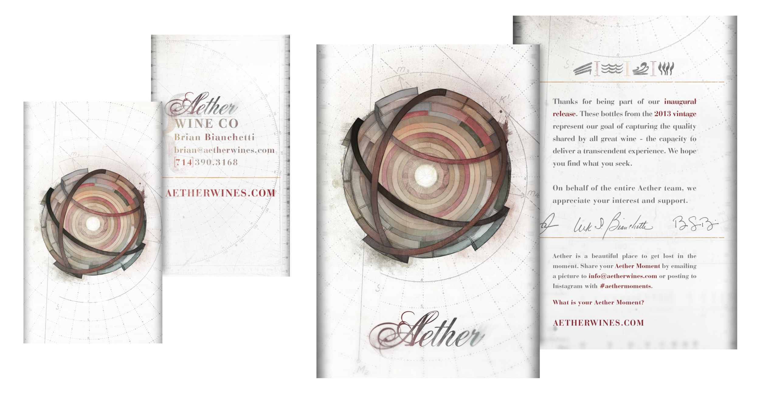 BUSINESS CARDS AND WINE CASE INSERT{DESIGN AND ILLUSTRATION}