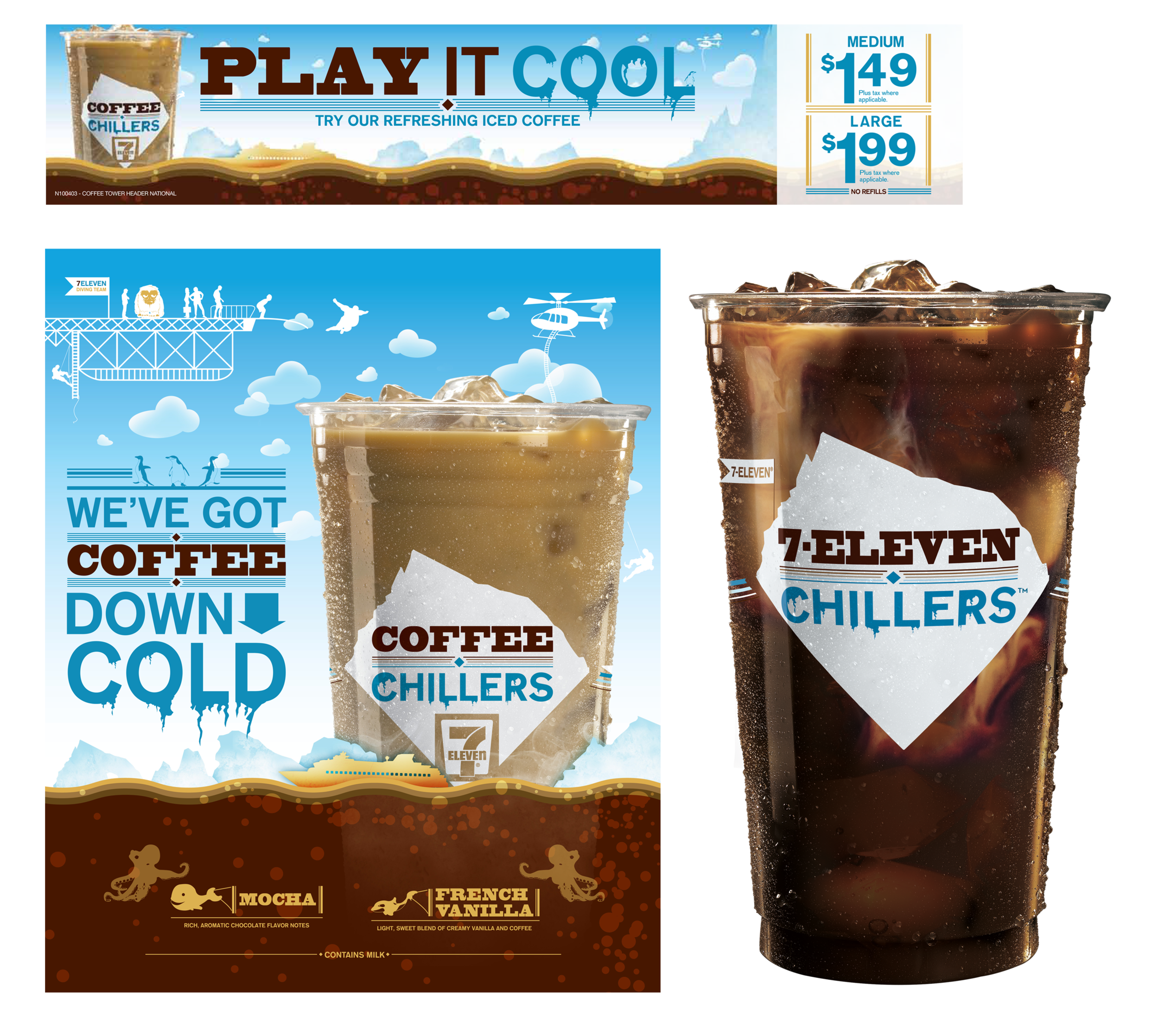 ICED COFFEE TRANSLITE, PRICE CARD AND PACKAGING