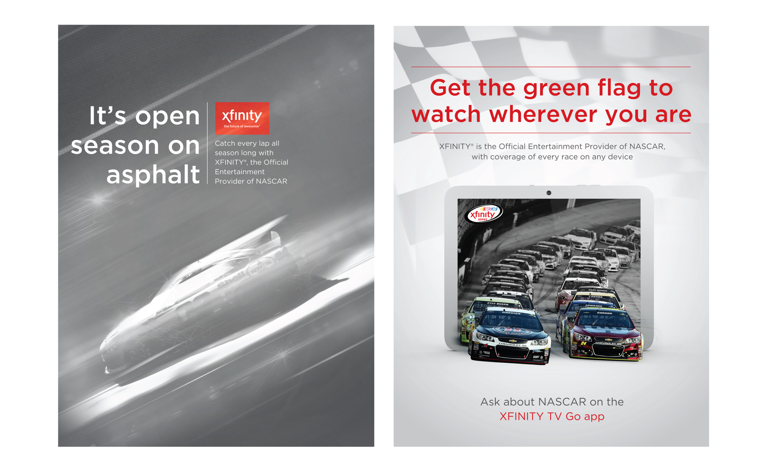 COMCAST XFINITY NASCAR PROMOTION POSTERS (CONCEPTS)