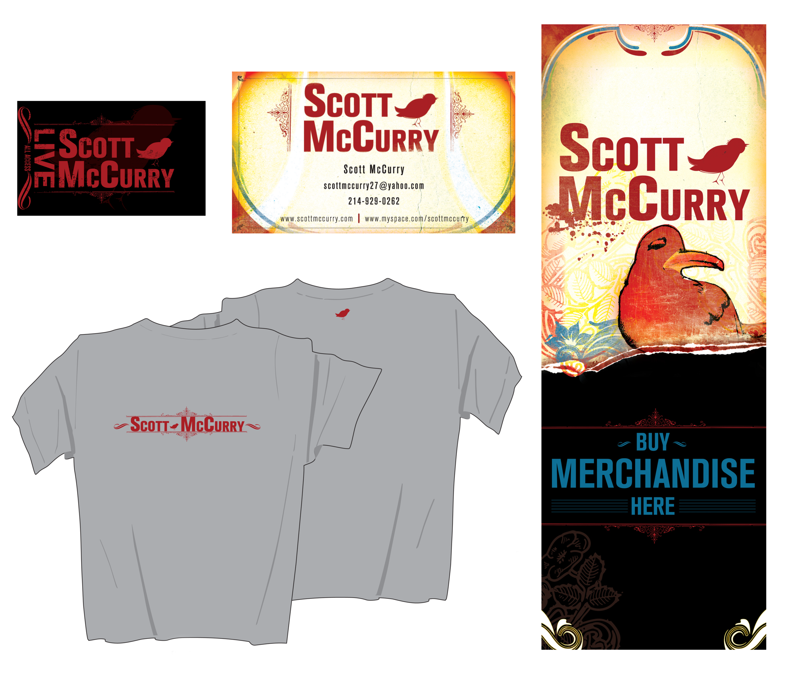 BIRDIES DON'T BARK T-SHIRTS, PROMO BANNER AND BUSINESS CARDS{DESIGN, PHOTOGRAPHY, AND ILLUSTRATION}