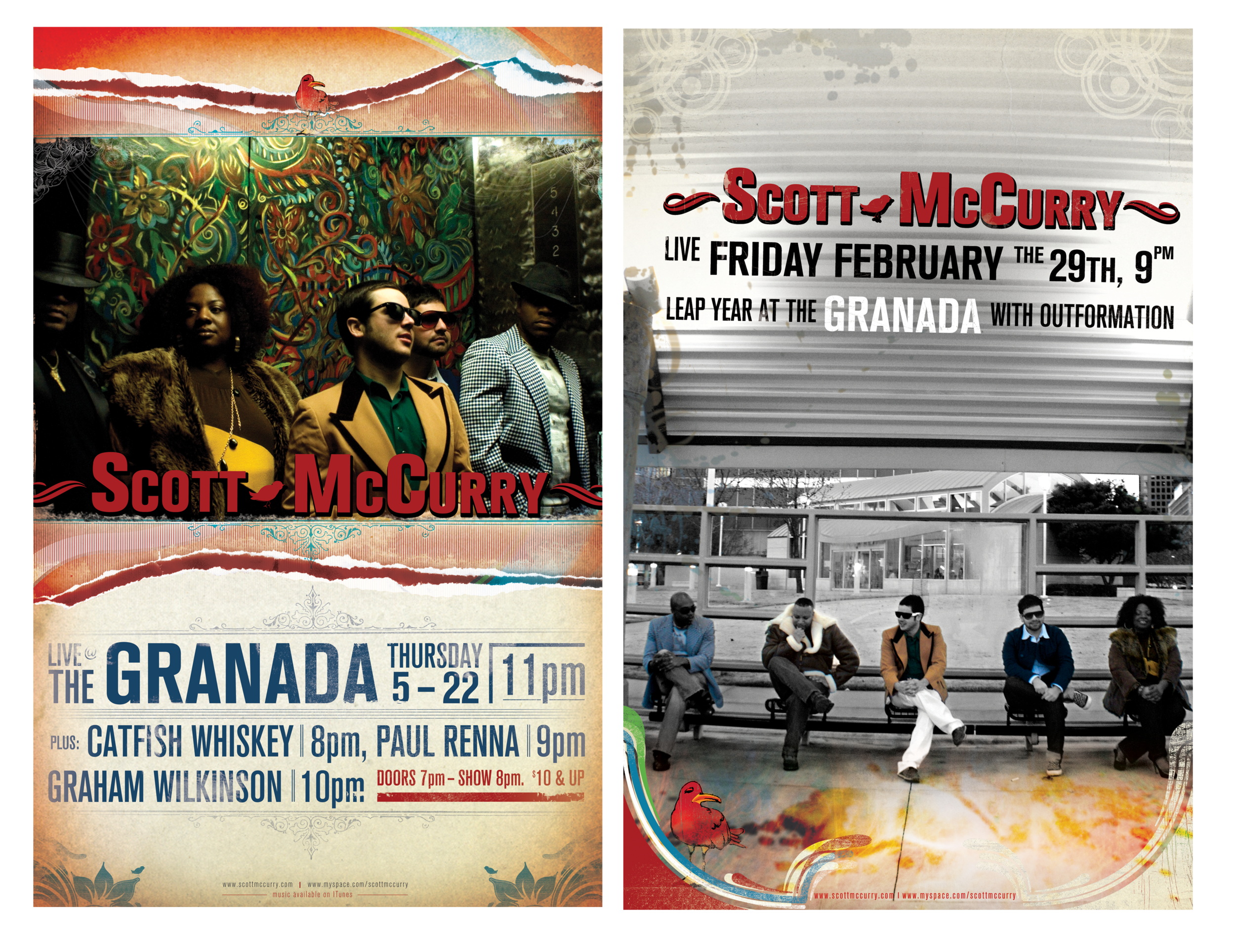 SCOTT MCCURRY BIRDIES DON'T BARK CONCERT POSTERS{DESIGN, PHOTOGRAPHY, AND ILLUSTRATION}