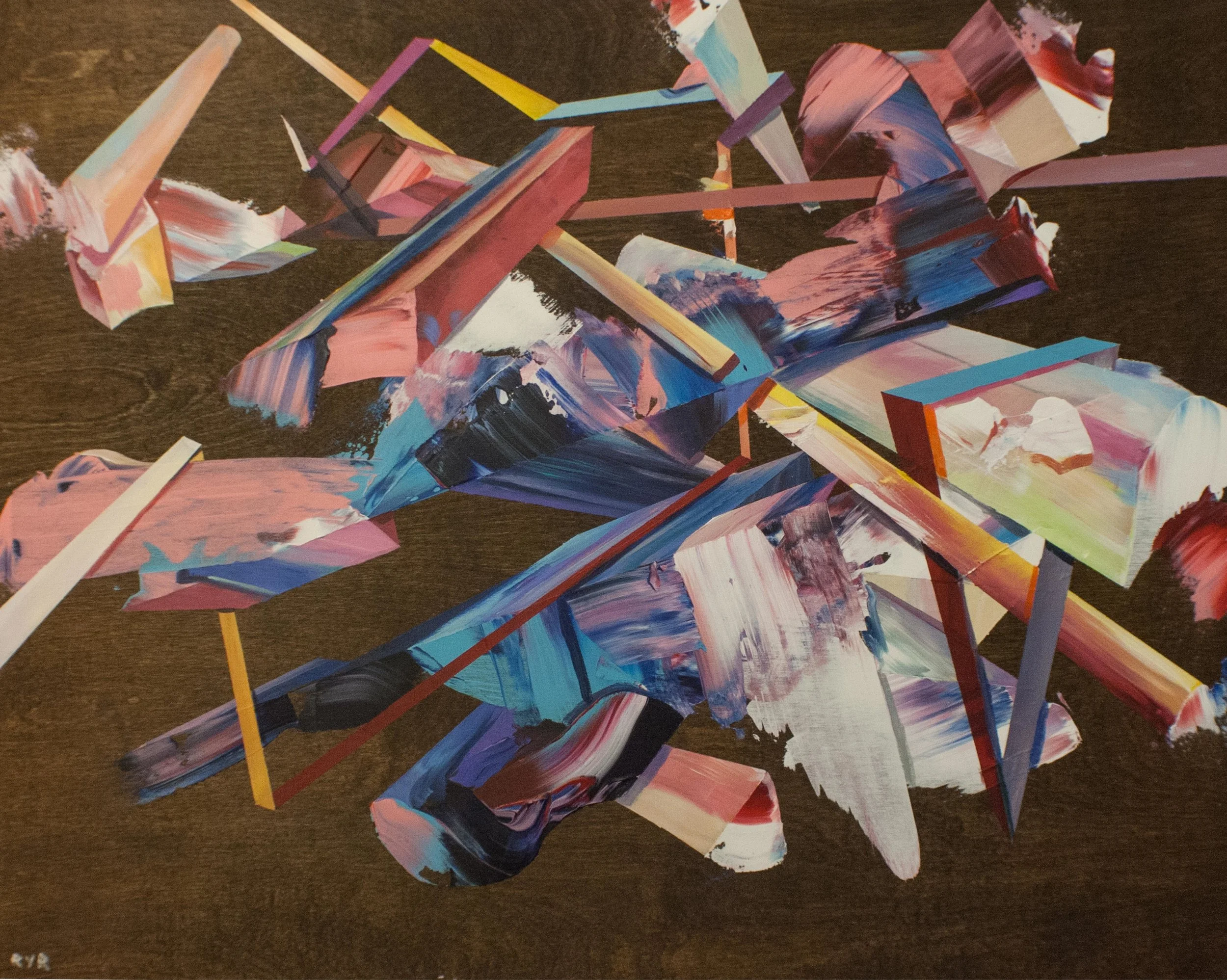 PRISMS 36"x24". ACRYLIC ON WOOD (SOLD)