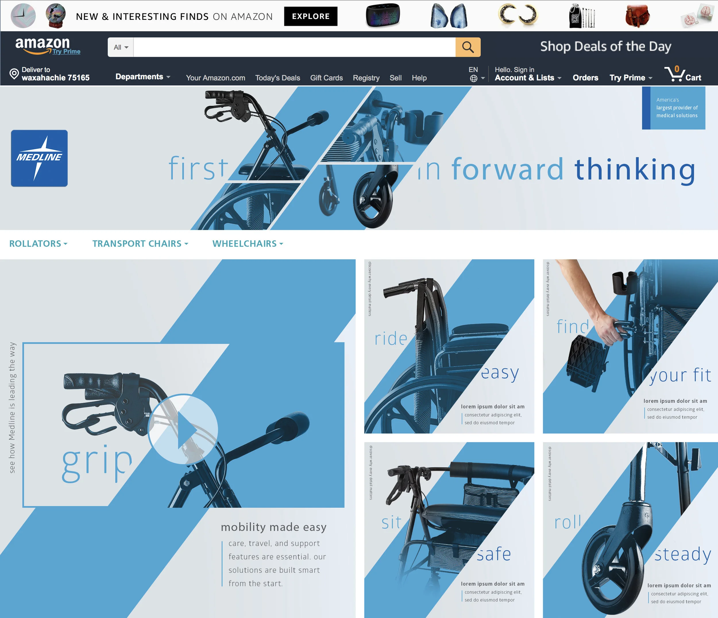 MEDLINE MOBILTY DEVICES AMAZON BRAND PAGE (CONCEPT ONLY)