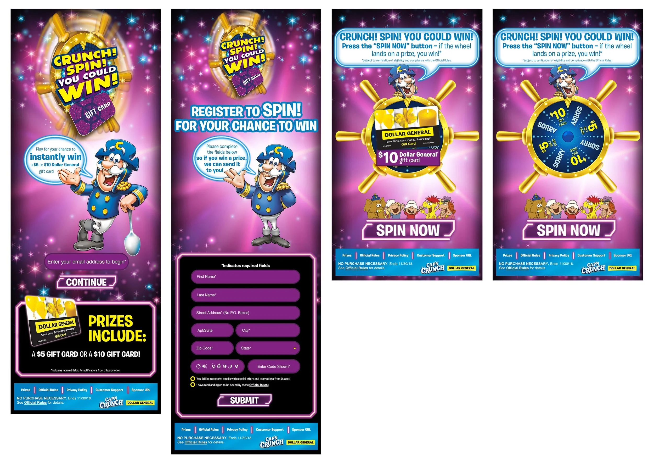 CAP'N CRUNCH SPIN TO WIN MOBILE SITE