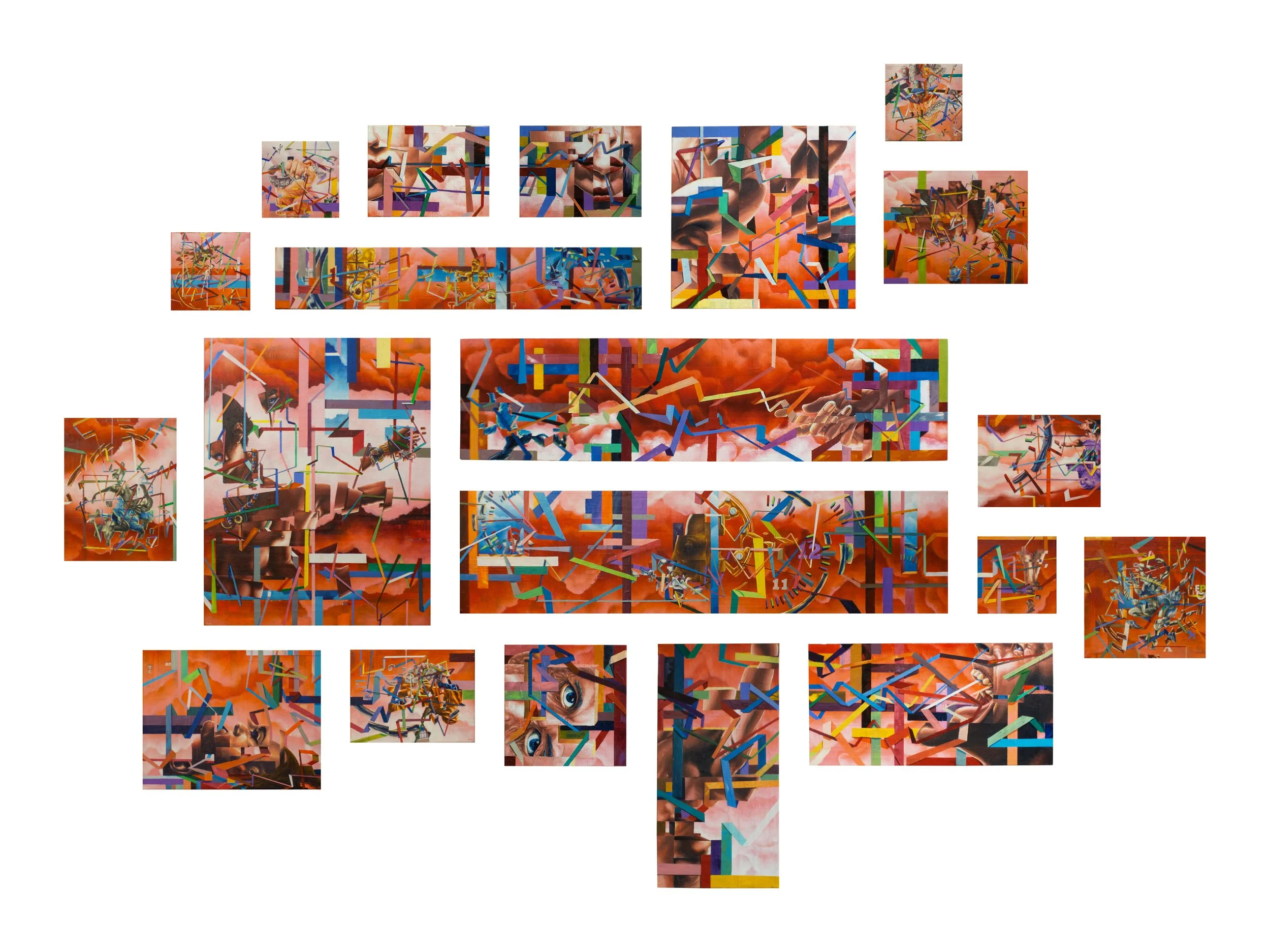 CAN YOU PICTURE WHAT WILL BE, SO LIMITLESS AND FREE (PHASE 2)9'4"x6'8". ACRYLIC &amp; PAPER COLLAGE ON CANVAS