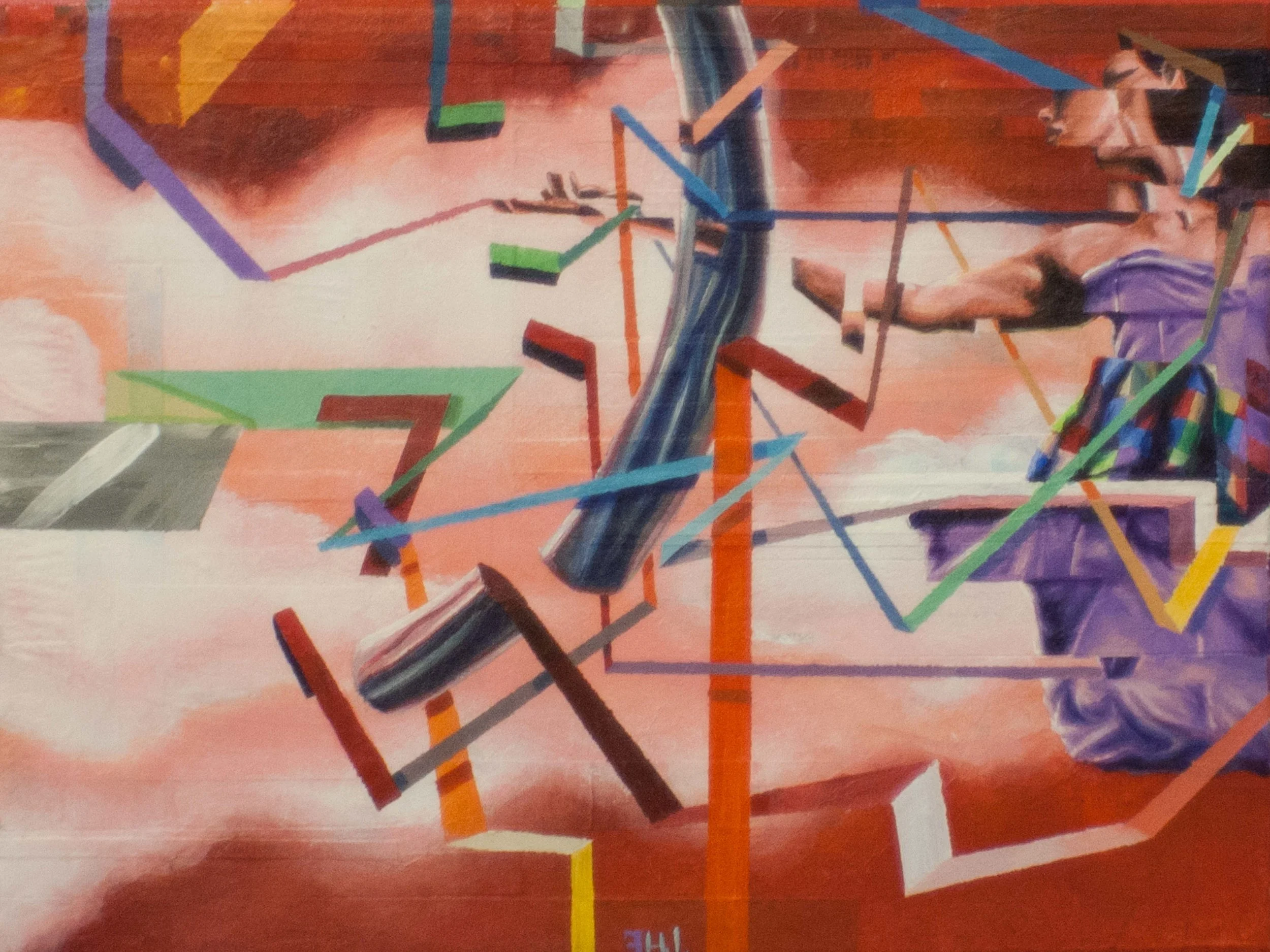 CAN YOU PICTURE WHAT WILL BE, SO LIMITLESS AND FREE (PHASE 2): MOVEMENT 1612"x9". ACRYLIC &amp; PAPER COLLAGE ON CANVAS