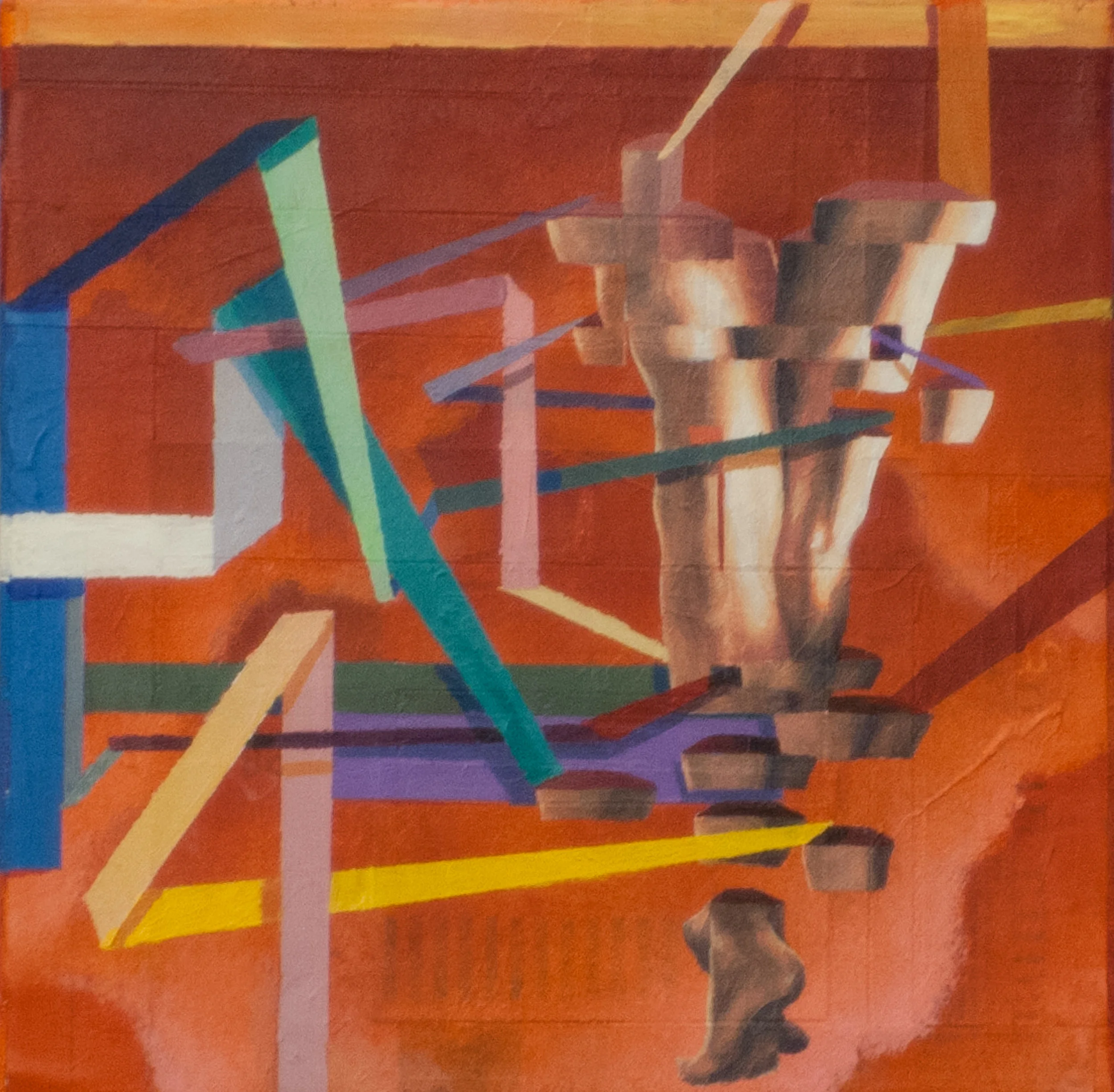 CAN YOU PICTURE WHAT WILL BE, SO LIMITLESS AND FREE (PHASE 2): MOVEMENT 18 8"x8". ACRYLIC & PAPER COLLAGE ON CANVAS