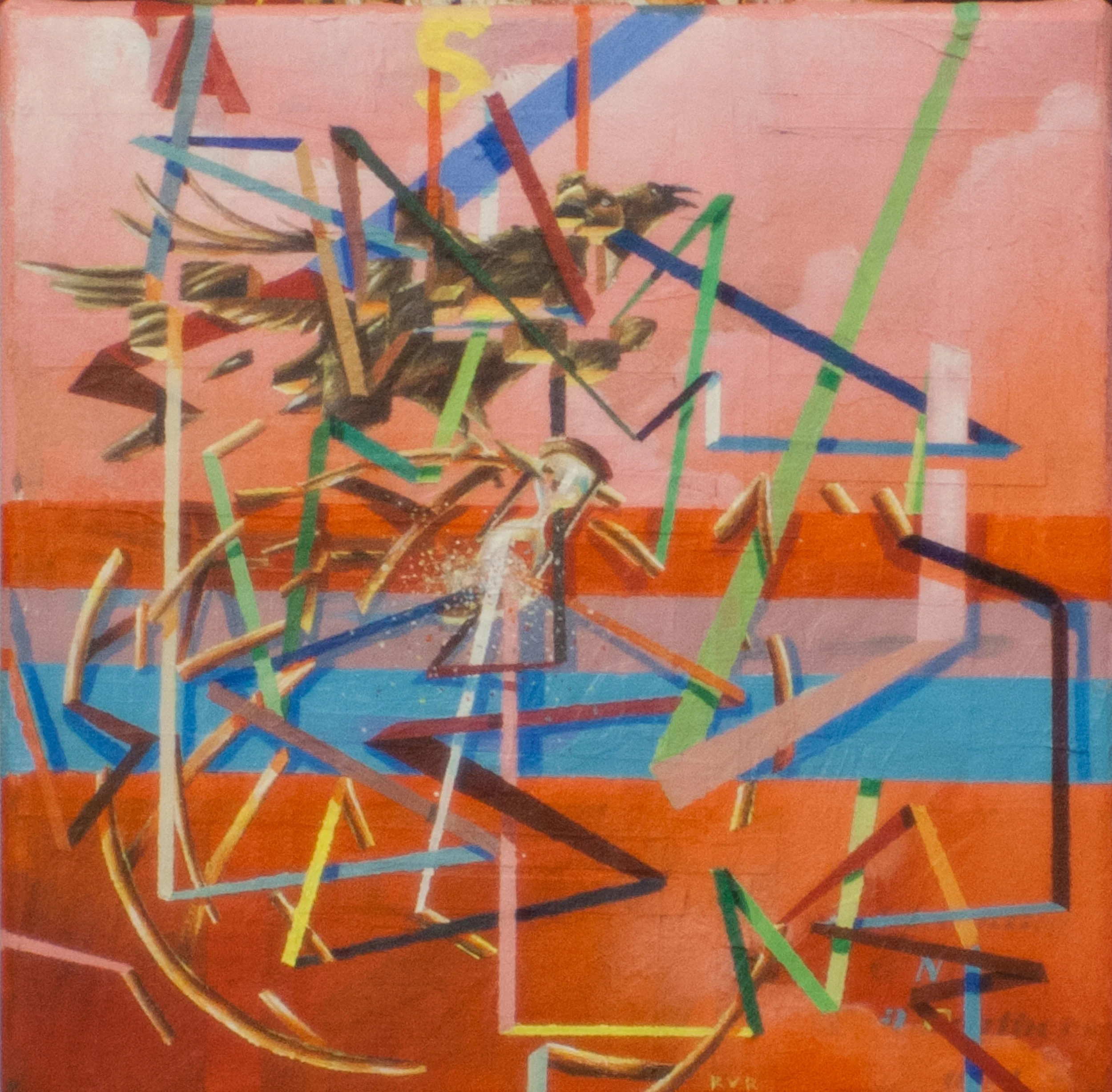 CAN YOU PICTURE WHAT WILL BE, SO LIMITLESS AND FREE (PHASE 2): MOVEMENT 198"x8". ACRYLIC &amp; PAPER COLLAGE ON CANVAS