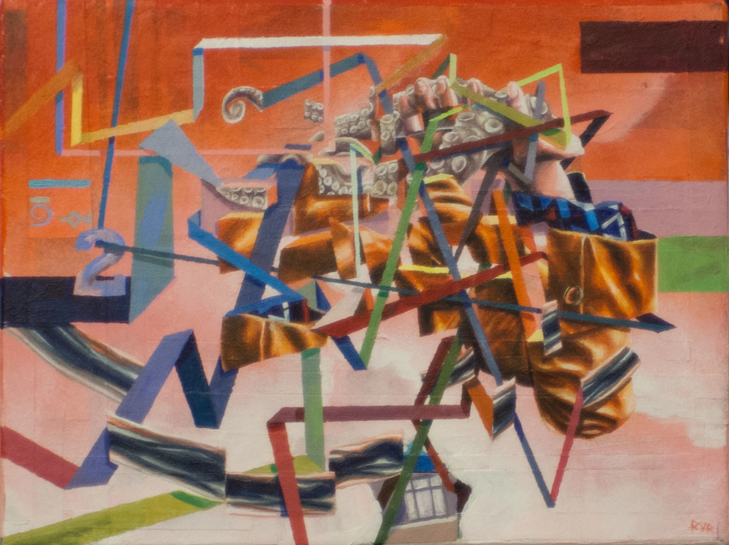 CAN YOU PICTURE WHAT WILL BE, SO LIMITLESS AND FREE (PHASE 2): MOVEMENT 2112"x9". ACRYLIC &amp; PAPER COLLAGE ON CANVAS