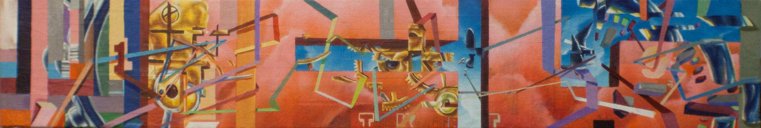 CAN YOU PICTURE WHAT WILL BE, SO LIMITLESS AND FREE (PHASE 2): MOVEMENT 2336"x6". ACRYLIC &amp; PAPER COLLAGE ON CANVAS