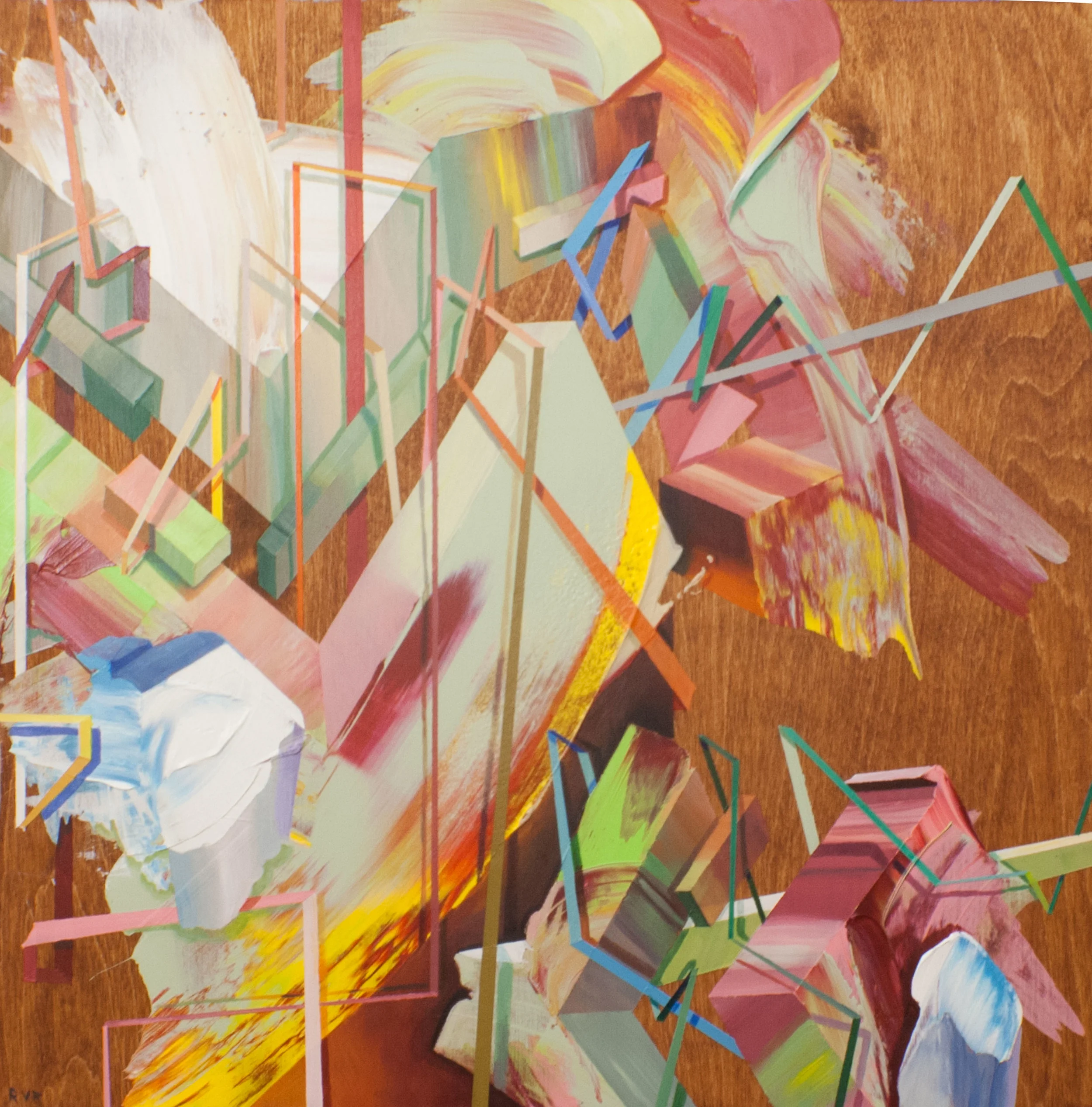 CANYON 18"x18". ACRYLIC ON WOOD