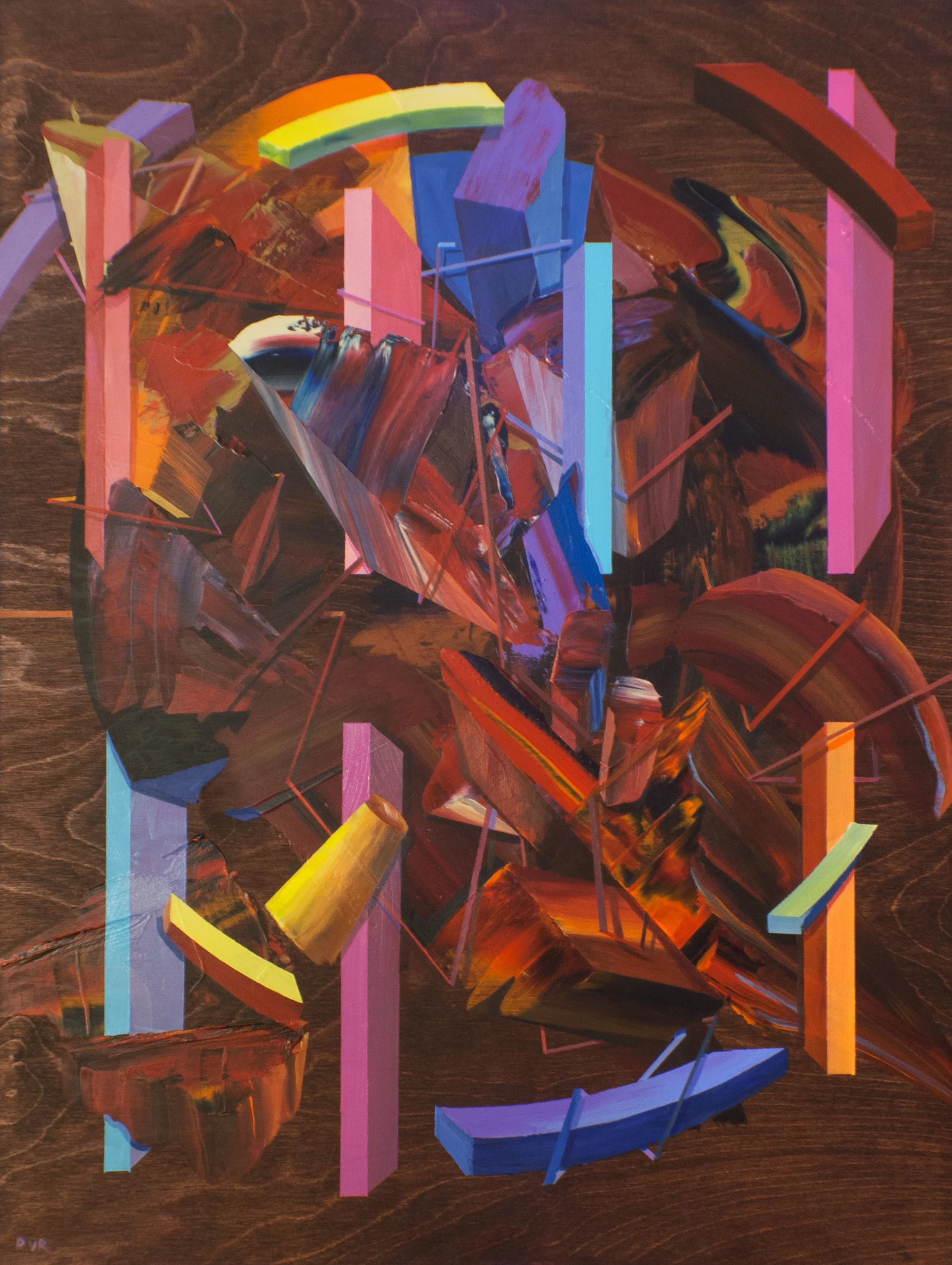 THE FLAT CIRCLE 18"x24". ACRYLIC ON WOOD