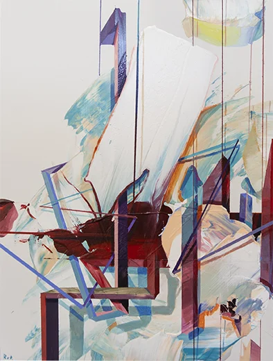 A MARIONETTE 9"x12". ACRYLIC ON GESSO BOARD
