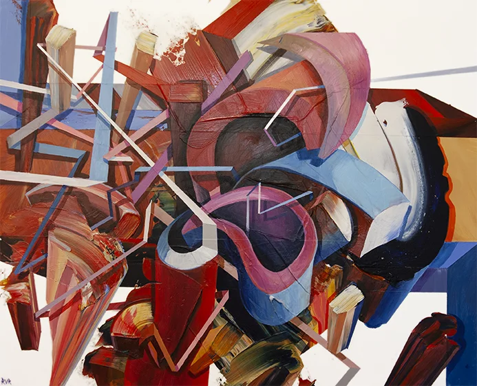 A STATUE 20"x16". ACRYLIC ON GESSO BOARD