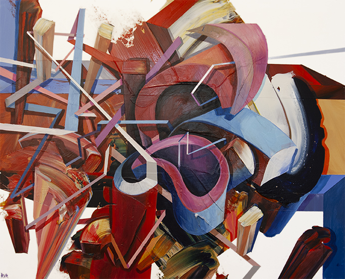 A STATUE 20"x16". ACRYLIC ON GESSO BOARD