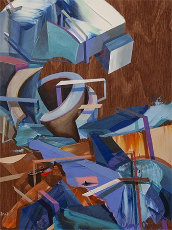 BIG WAVE 12"x9". ACRYLIC ON WOOD