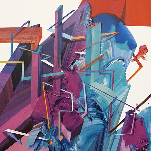 BREAKING ON THE ROCKS 12"x12". ACRYLIC ON GESSO BOARD
