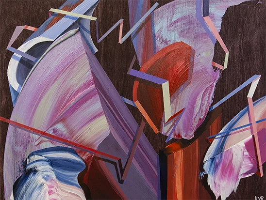 RUINS 12"x9". ACRYLIC ON WOOD