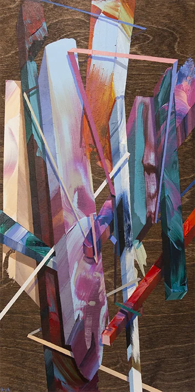 SPLINTERS 12"x24". ACRYLIC ON WOOD