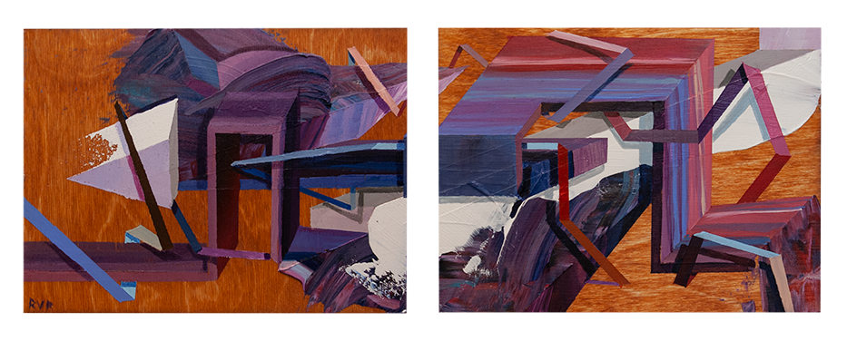 THE GAP 8"x6" x2. ACRYLIC ON WOOD