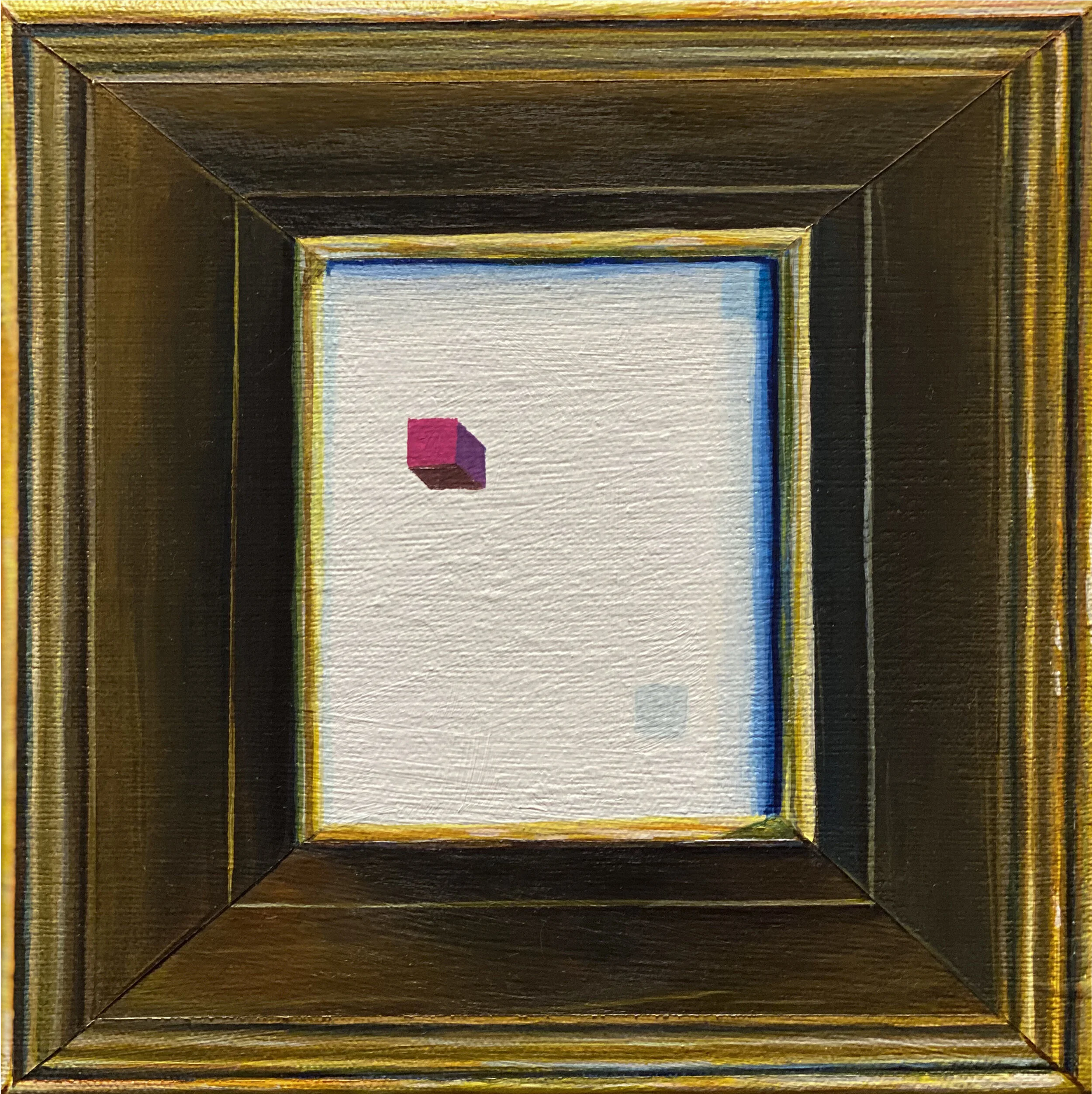 A FRAMED FLOATING BOX 8” x 8” ACRYLIC ON CANVAS
