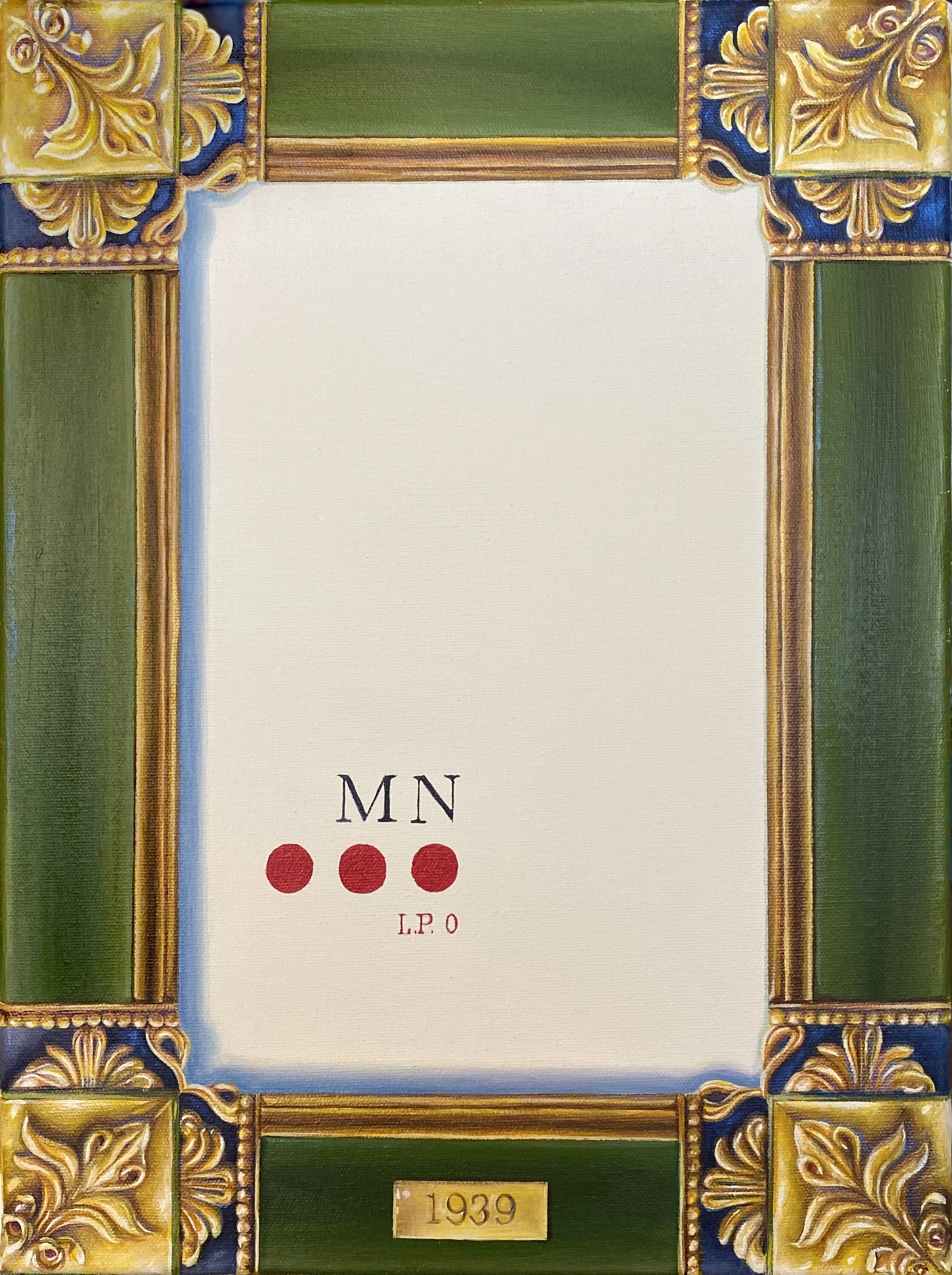 GILDED FRAMED PORTRAIT OF MONA LISA 1939 12” x 16” ACRYLIC ON CANVAS