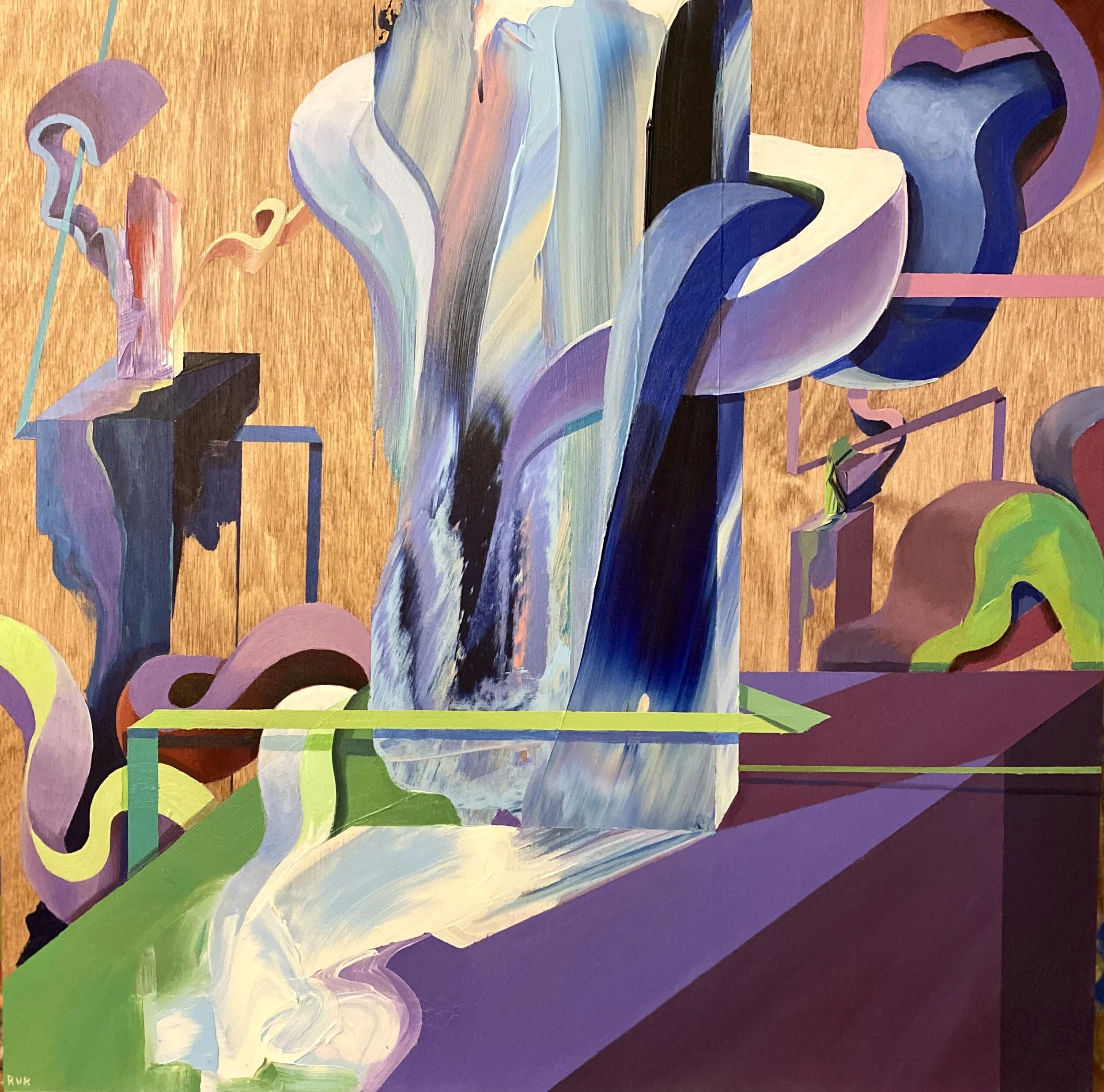 EDGE OF THE FOREST 18"x18". ACRYLIC ON WOOD