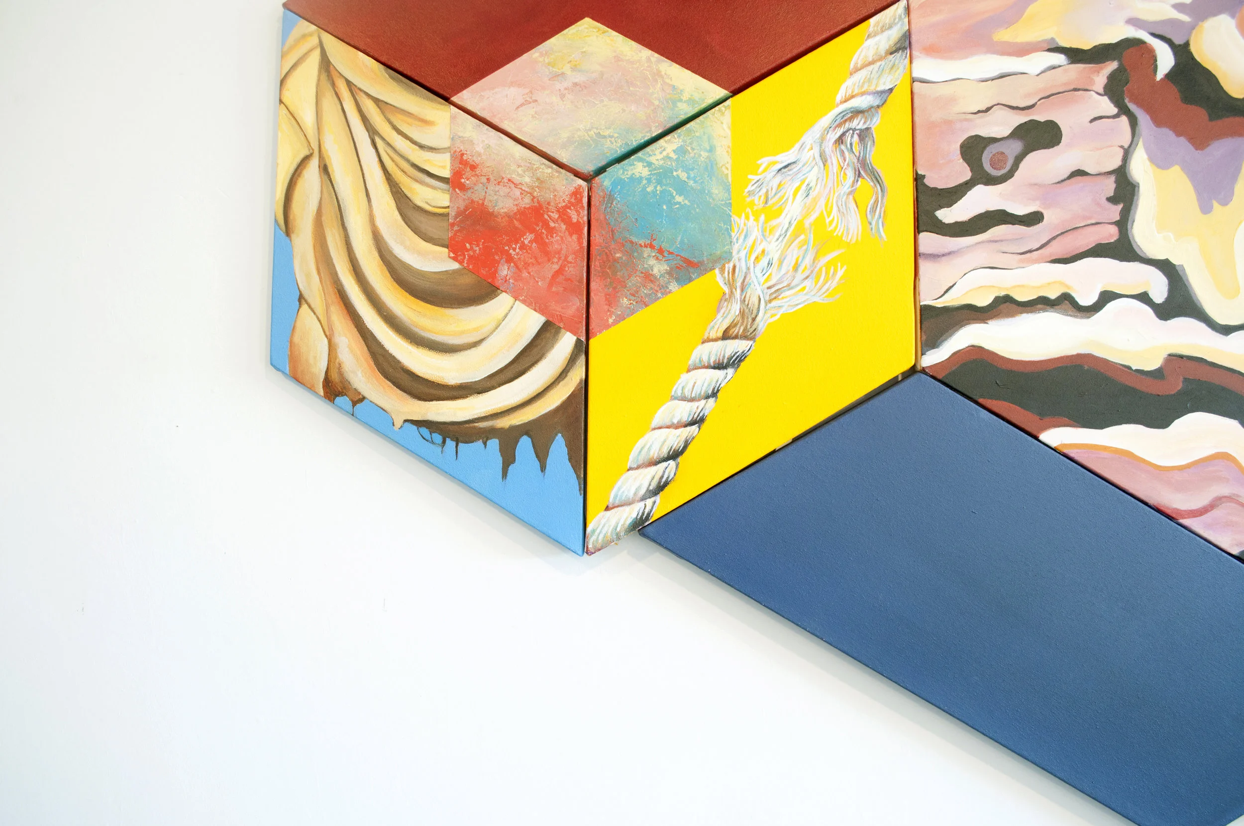 Boxed In (détail), acrylique sur toile, 2015