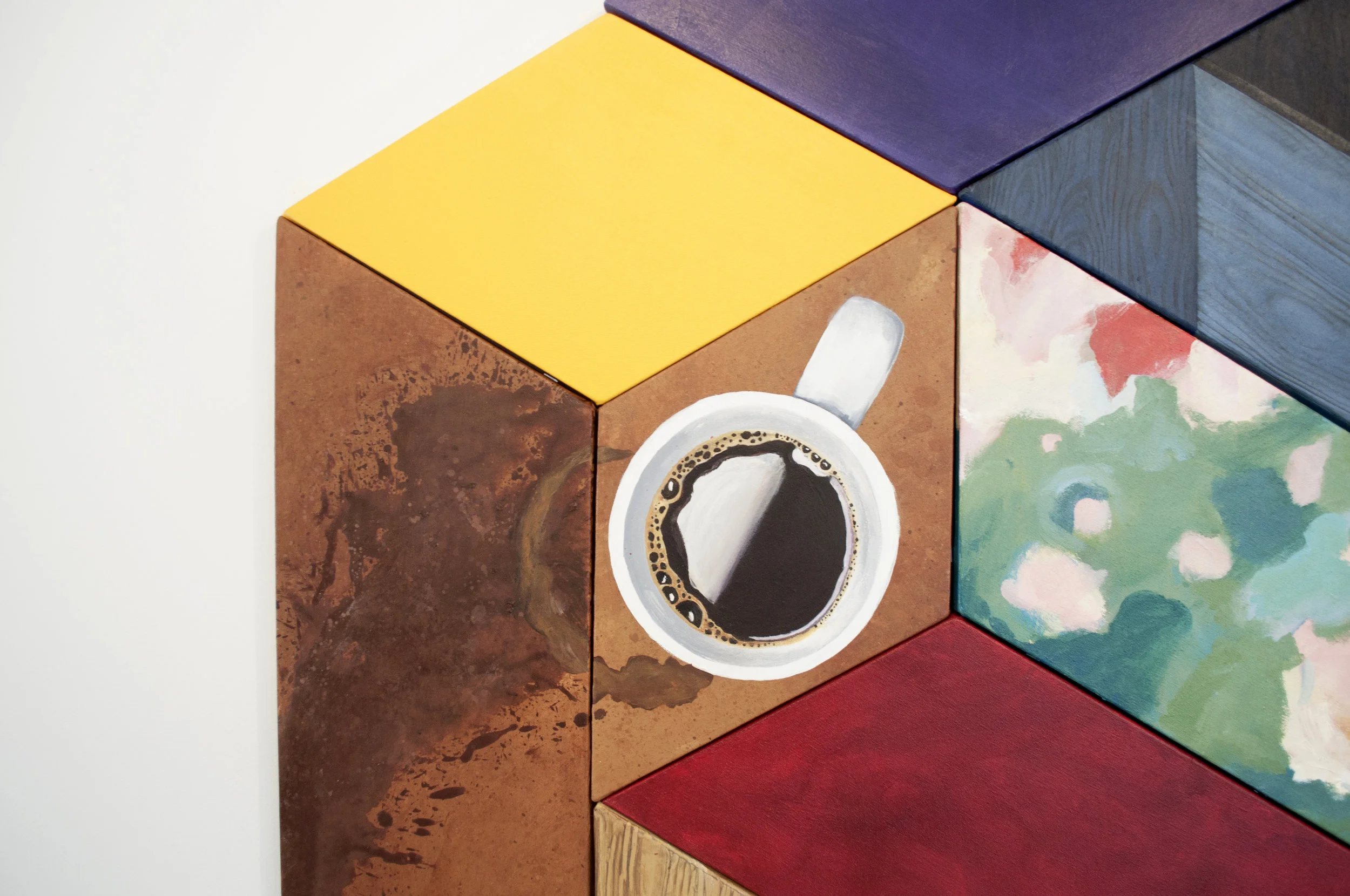 Caféine (détail), 72” x 60”, acrylique sur toile, 2015
