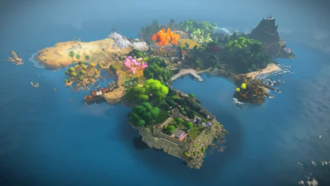 A bird's-eye-view of the island.