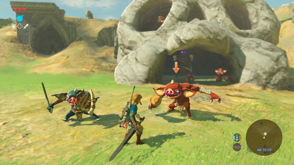 Link in combat, where both he and his enemies find different ways to take out the other.