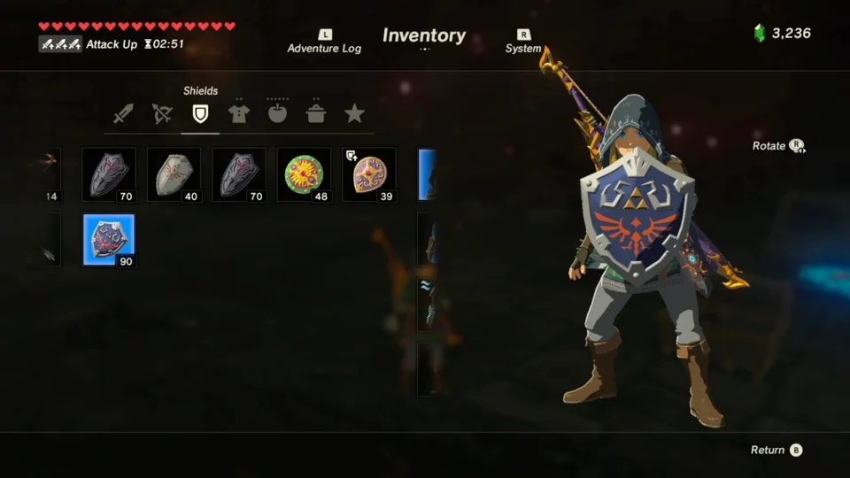 Their is a constant inventory management and search for items because of the game's harsh durability system.