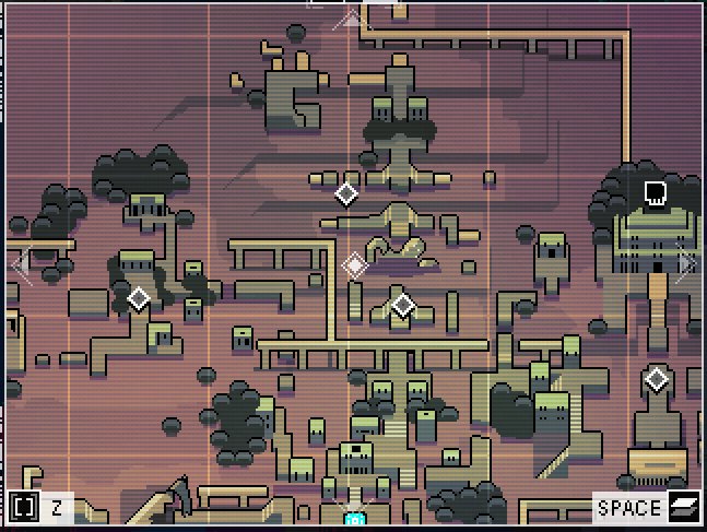 The map of the eastern area. Even in all different modes of displaying the map, the map didn't help me that much.