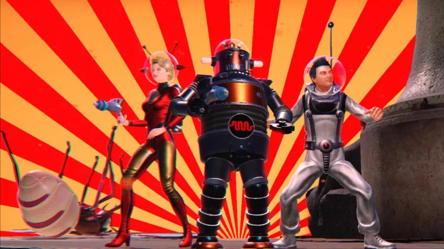 Scarlet, Robot, and Dick (from left to right.)