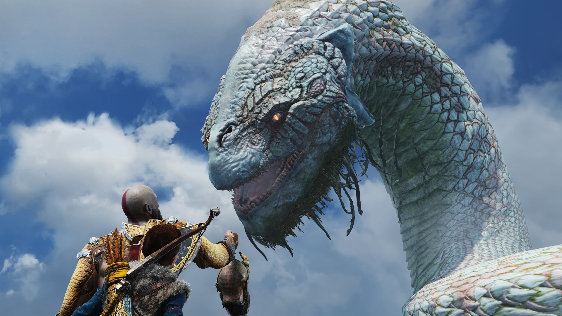 The shifting of the World Serpent made the water fall in the game.