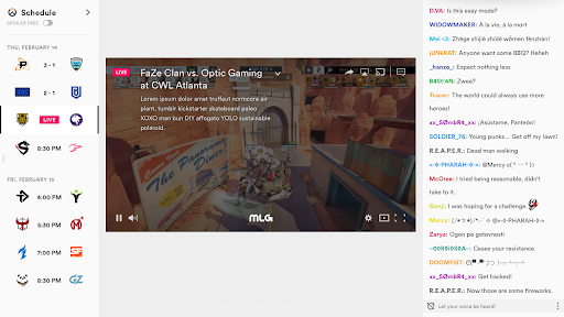 1. User wants to see the schedule while watching a live event.