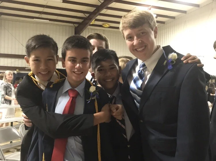 Max Finney with friends