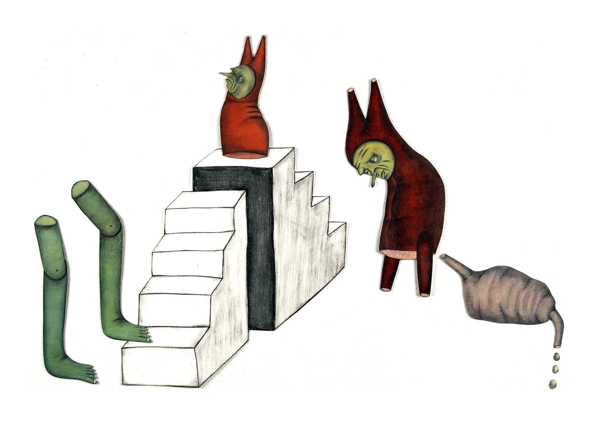   The Gomers , acrylic on chip board, 2 x 4’, 2015   